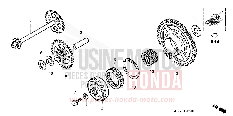 STARTING CLUTCH for CBR1000RR Fireblade WINNING RED (R258H) from 2005